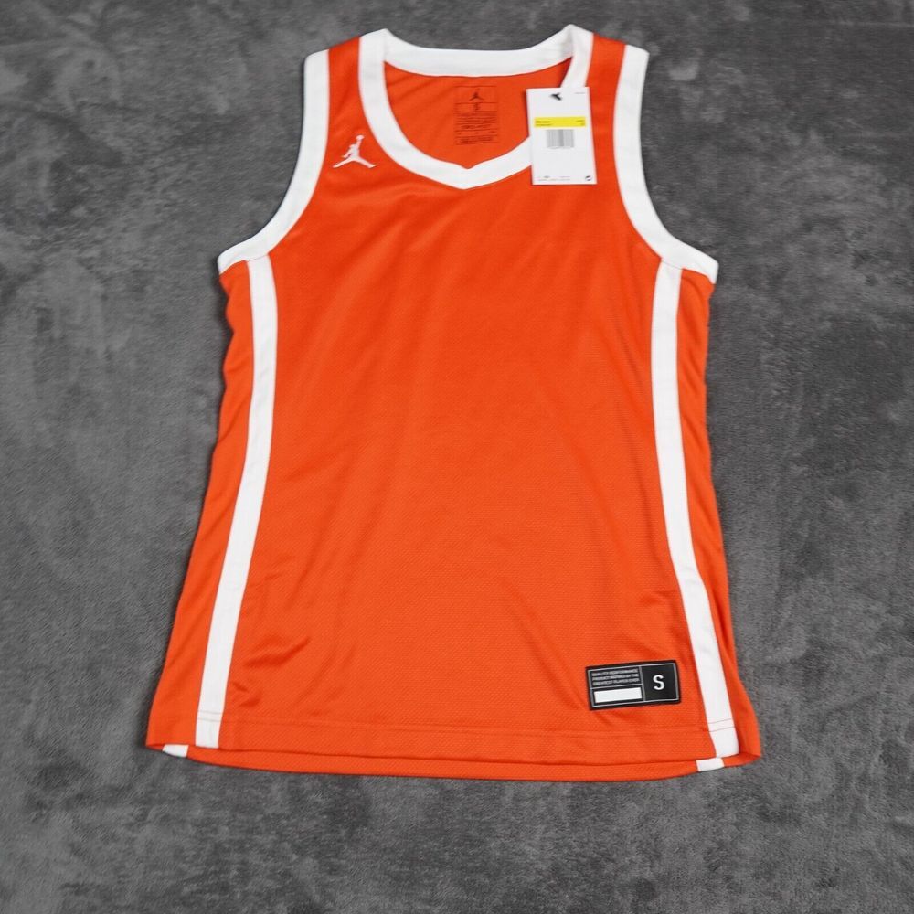 Jordan Jumpman Jersey Womens Small Orange White Nike Team Stock Basketball
